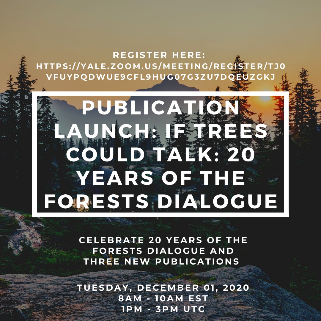 forestsdialogue's tweet photo. Registration is live for TFD's 20th-anniversary celebration and publication launch event!

Join us on Dec 1st, 8AM - 10AM EST as we connect with past colleagues and highlight two decades of TFD's impacts.

https://t.co/HYKK5TauJG 

#forestsdialogue #TFD20years #forests #dialogue https://t.co/bogyE9OTDk