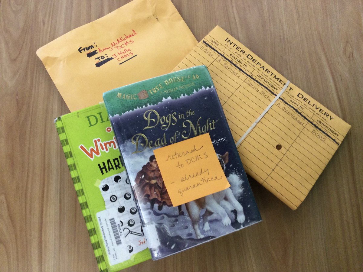DCMSMediaCenter's tweet photo. Overdue messages were sent out. If you have books from other schools, drop them in the green bin & I will send them back. Watch the βFollett Destiny Basicsβ tutorial to learn how to check your account for fines: https://t.co/9G6Yajm3dx @DutchmanCreekMS @RHSD_LMS #ReturnBooks https://t.co/rZl7Mt291m