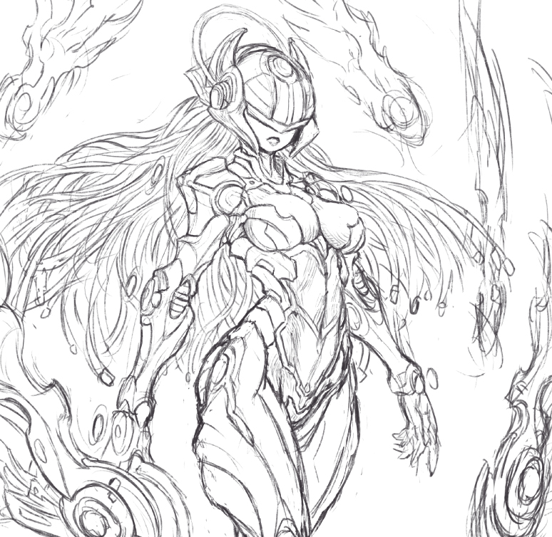 Commission sketch (WIP)
A metallic angel huh ? 