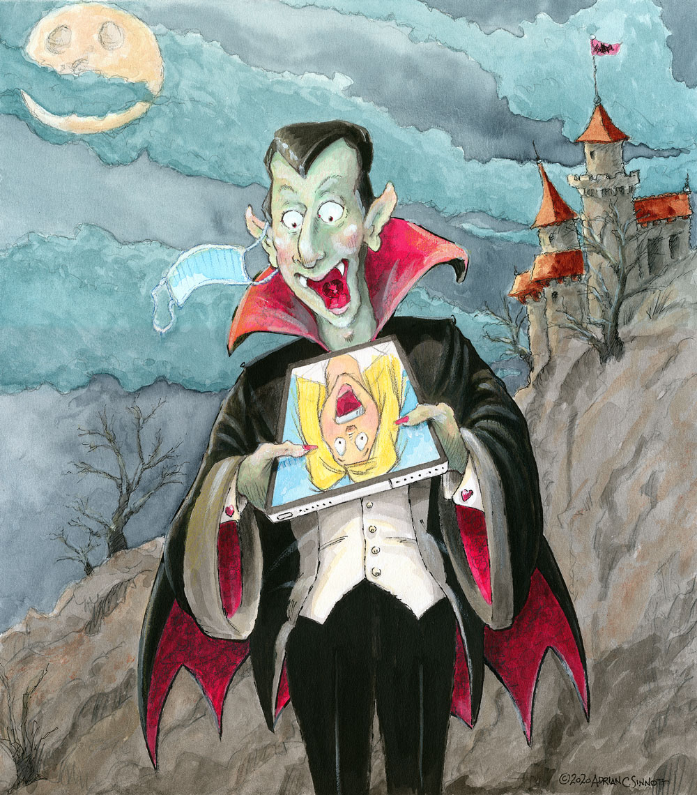 Every October, for Halloween, the Berndt Toast Gang hosts the Bill Kresse Memorial Spooky Drawing Drawing! Our members bring in a drawing and go home with a different one. Here's my submission.