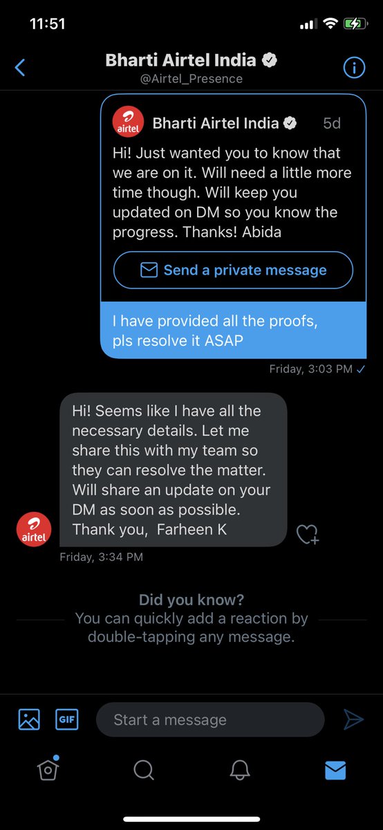 Aashish_C's tweet photo. @airtelindia @Airtel_Presence @KohliHarjeet airtel has everything since friday, and response is quick email threat for disconnection.... what an efficiency #airtelfraud @DoT_India https://t.co/QB13fZqYj3