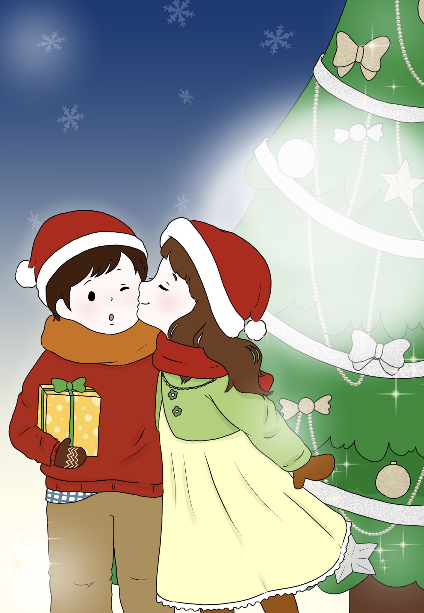 ちゃーる ほのぼのイラストレーター はあ クリスマスデート がしたいよ うわーーーーっていう悶々を思いきりぶつけながら描いたけど 可愛いイラストが描けたのできっとまだ心は擦れてないぞ T Co Lthtgnnt Twitter