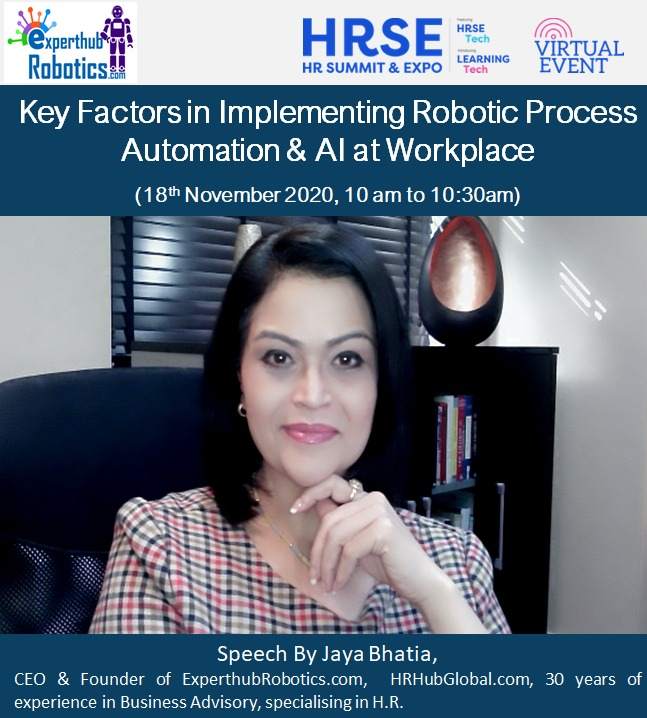 HRHubGlobal's tweet photo. Are you wondering weather ROBOTS can transform your Business !

Attend online Webinar on Key Factors in Implementing RPA &amp; Service Robots, by Jaya Bhatia CEO, https://t.co/UqZJm3vg8q November 18, 2020 10:00 AM

https://t.co/YScWCAIofh? https://t.co/VW4IfMsN02