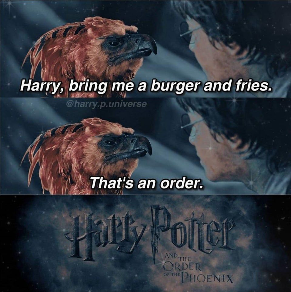 MuggleNet's tweet photo. ...coming right up, sir. 🔥 🍔 https://t.co/SaGmDB33Yp