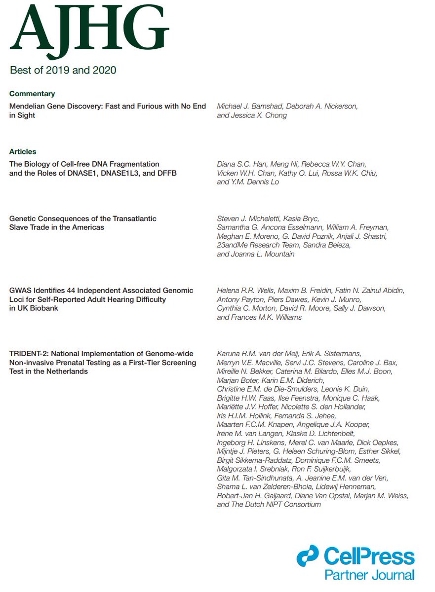 ATGCUN's tweet image. Our paper entitled "The Biology of Cell-free DNA Fragmentation and the Roles of DNASE1, DNASE1L3, and DFFB" was chosen as an annual Best of AJHG 2019-2020