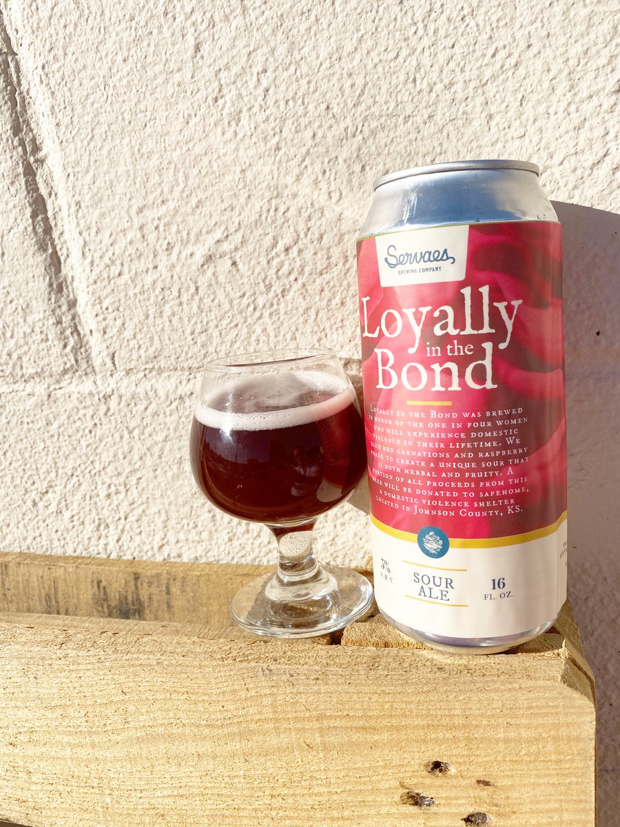 Loyally in the Bond is back on tap! We used red carnations &amp; raspberry purée to create a unique sour that is both herbal &amp;fruity. A portion of all proceeds from this beer will be donated to <a href="/SAFEHOMEKS/">Safehome</a>. Stop by or order for pickup at brewedbyagirl.com. Open until 10 p.m.