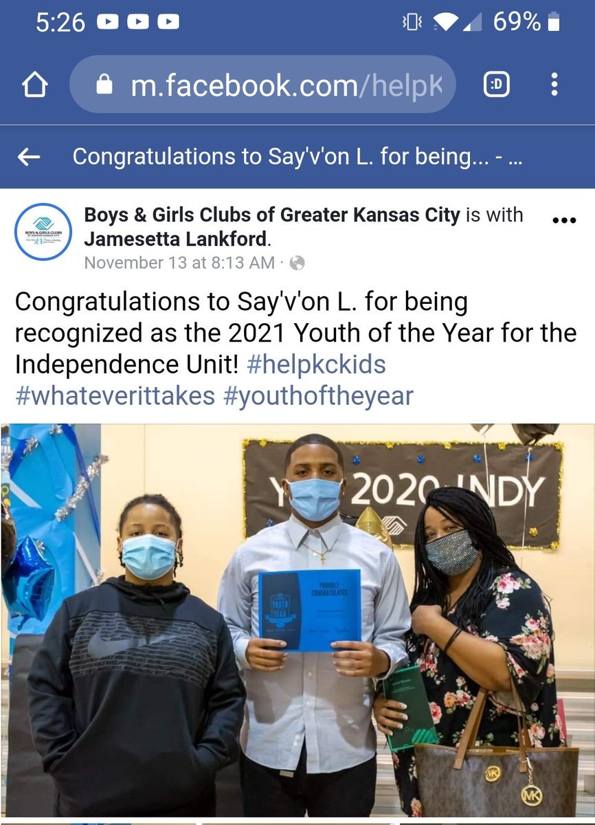 So proud of Sophomore OL Say'V'on Lankford for being named the Boys and Girls Club the 2021 Youth of the Year for Independence. #helpkckids #youthoftheyear 🐻🆙