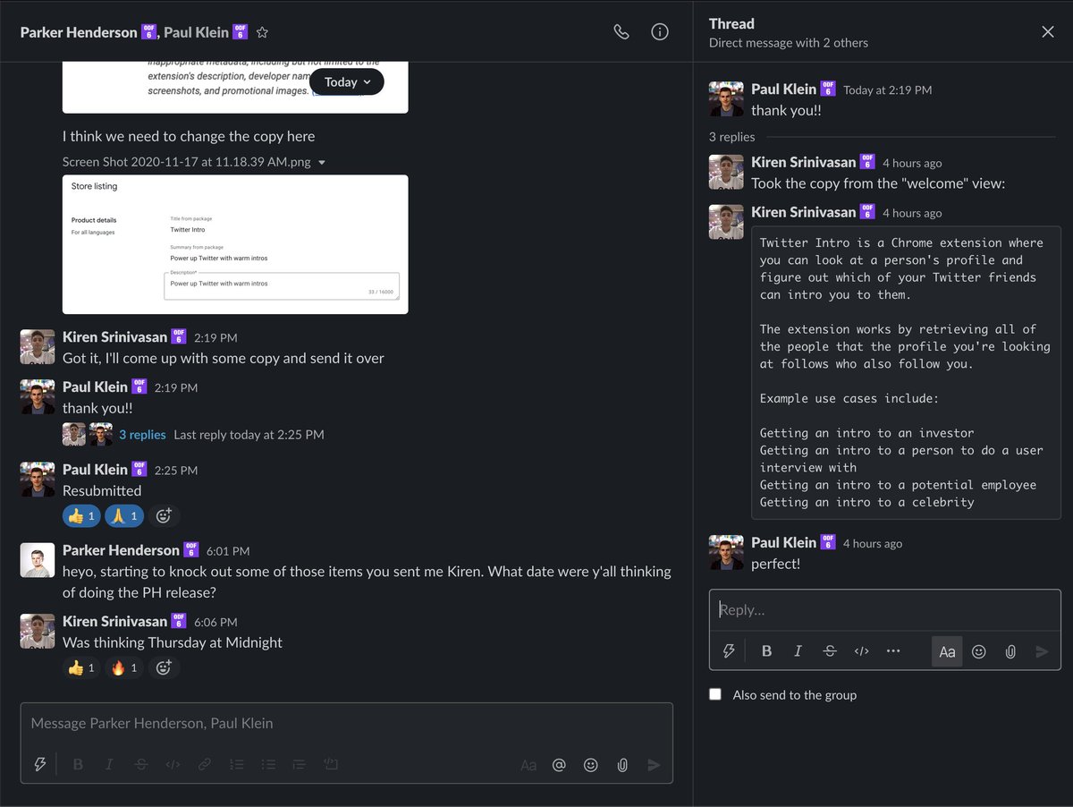srinitude's tweet photo. It's official: The #TwitterIntro Chrome extension that I made with @pk_iv and @parkerhendo last @beondeck Build Weekend will be launching this week!

https://t.co/w7H08BqnU5 https://t.co/4X6DkSmiGA