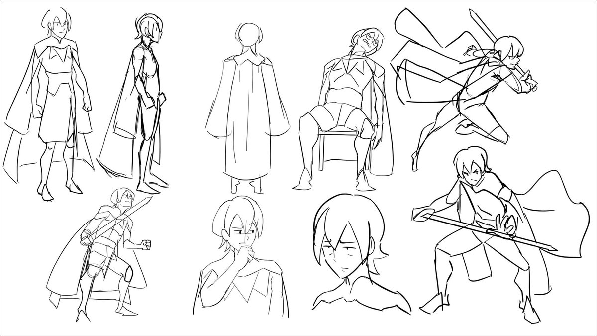Ok so here's some homework from a storyboarding class I'm in. I did some shorthands of Byleth 