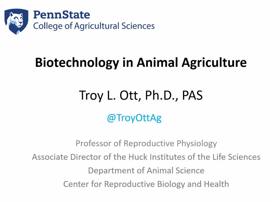 Thanks to <a href="/TroyOttAg/">Troy Ott Ph.D.</a> for a thought-provoking presentation on #Biotech applications in Animal Science! A great reminder that biotechnology can help address current challenges surrounding food production and animal management. #BreakingDownBiotech
