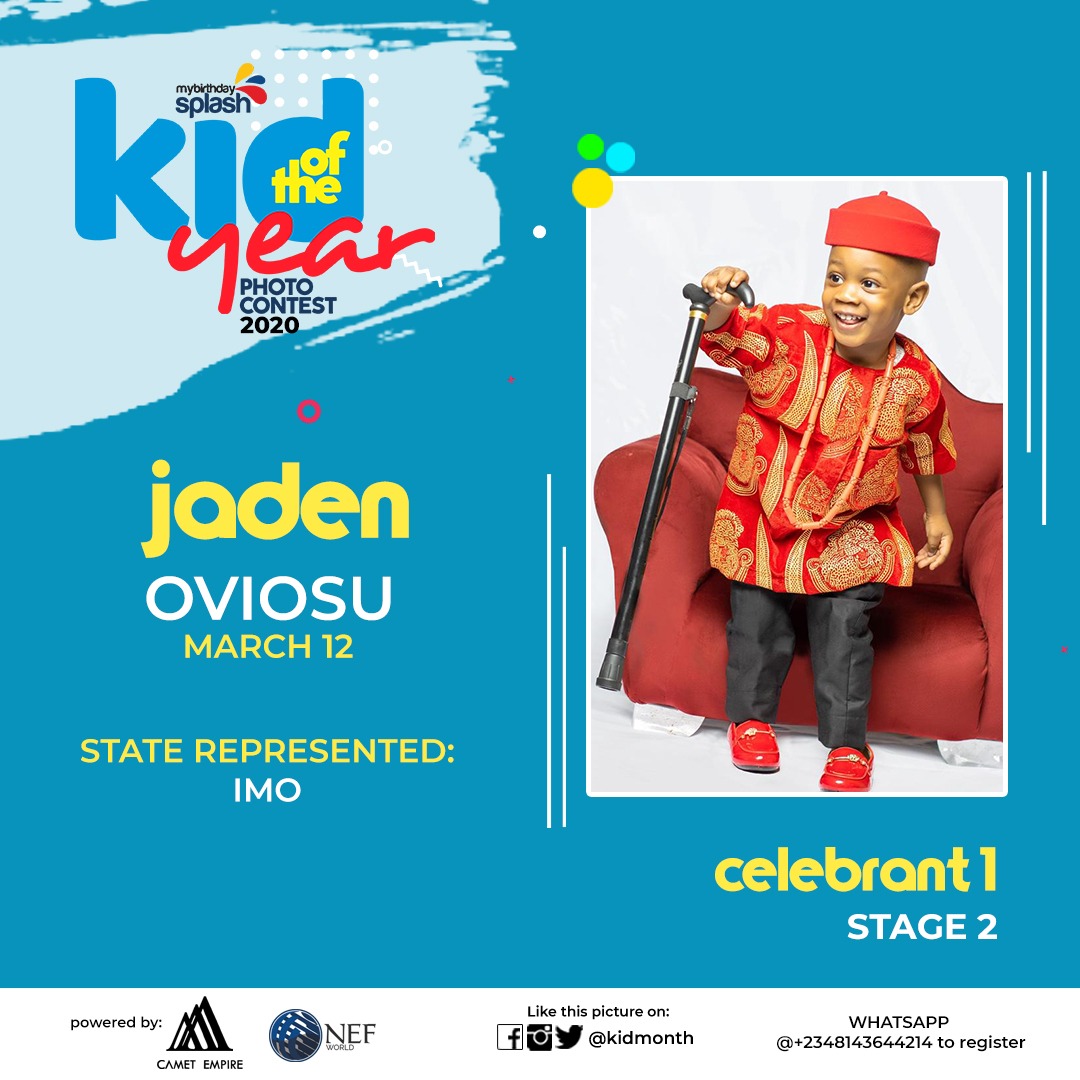 KidMonth's tweet photo. Kid of the year 2020
Stage 2

To register for other months:
Kindly pay/transfer the registration fee of 1k to:
CAMET EMPIRE LIMITED
6060388738, Fidelity Bank
 https://t.co/MgzM5K9cTt
Kindly use chrome or UC browser for registration

Enquiry - +2349028862628 https://t.co/NTso1AWSb3