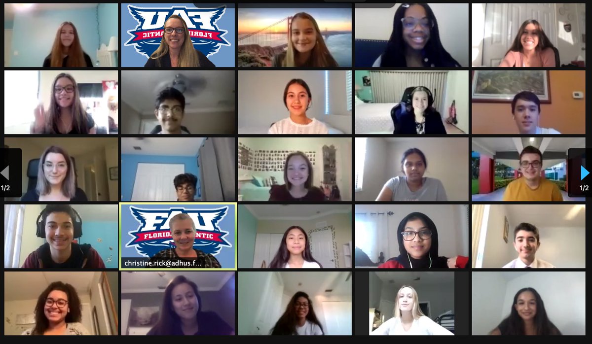 pilitaylor333's tweet photo. Henderson Scholars Program 8th gr Ss worked on their personal communication skills in Mock Interviews w #FAUHS Ss in breakout rooms! #peermentors helping #owlsunite! So proud of all Ss &amp; fun to hear them #buildBridges! @ChristineRick @bees_sherry @ADHUS_FAUHS @FloridaAtlantic https://t.co/aMX0DRVgf3