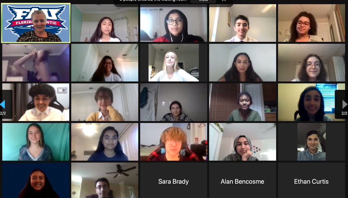 pilitaylor333's tweet photo. Henderson Scholars Program 8th gr Ss worked on their personal communication skills in Mock Interviews w #FAUHS Ss in breakout rooms! #peermentors helping #owlsunite! So proud of all Ss &amp; fun to hear them #buildBridges! @ChristineRick @bees_sherry @ADHUS_FAUHS @FloridaAtlantic https://t.co/aMX0DRVgf3