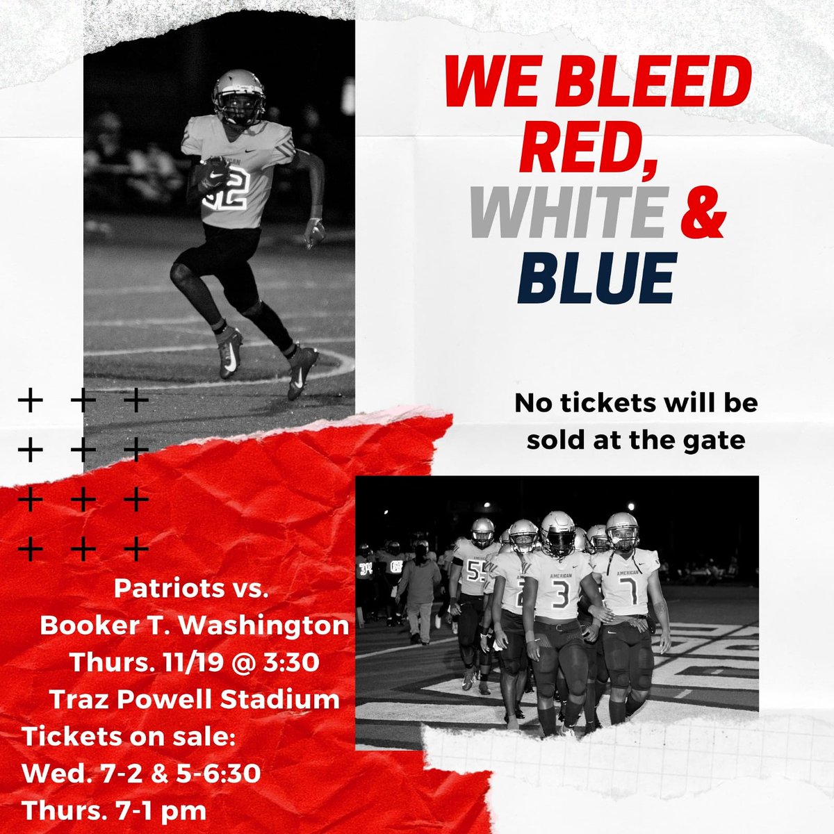 7011patriots's tweet photo. #PatriotNation wanted "Thursday Afternoon Lights" 🏈🏟️ #BeatBookerT https://t.co/2i65qb7Sl1