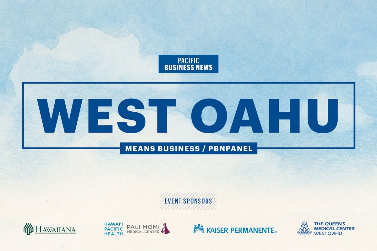 PBN_Events's tweet photo. Join Pacific Business News and local industry experts for an in-depth discussion about the current business issues of Oahu's West Side on December 3 from 10:30am-11:30am. Register at https://t.co/n9OoHawdU5 https://t.co/B9azCqvVCR