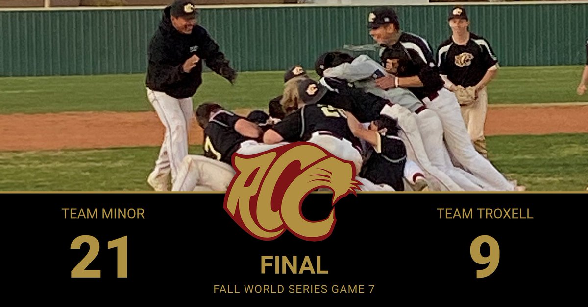 RCCcougars's tweet photo. Team Minor wins Game 7 and the Fall World Series #DogPile https://t.co/EGscq4iOiZ