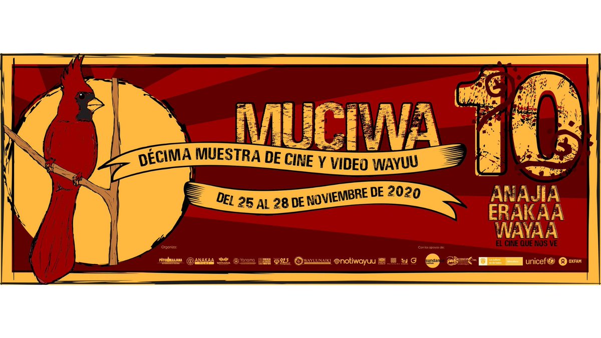RedWayuu's tweet photo. 🟠 La @RedWayuu se complace en hacer pública la imagen oficial de La Muestra de Cine y Video Wayuu, la cual llega a su Décima versión.
📲 Desde la virtualidad estaremos reflejando la mirada del cine que somos ante todo el mundo.
Te invitamos va estar pendiente #CineWayuu #Muciwa https://t.co/BVSX72enl7