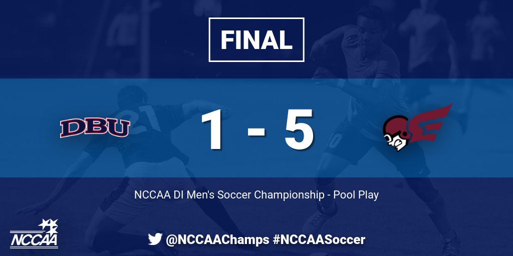 NCCAAChamps's tweet photo. DI Men's #NCCAASoccer Match 6: @FleetAthletics defeat @DBUAthletics 5-1! https://t.co/S7XV03atIV