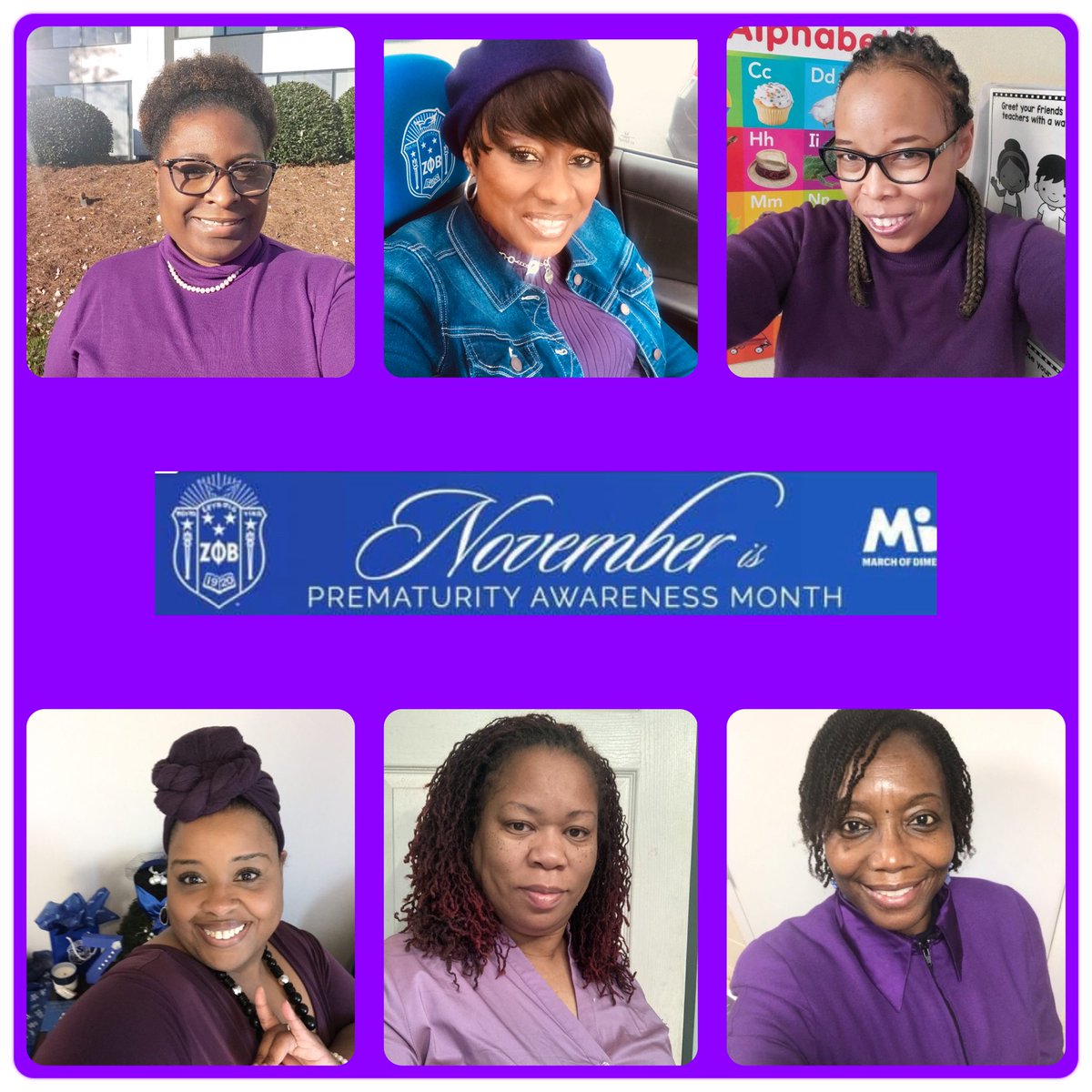 Today is World Prematurity Day and the Ladies of AAKZ are wearing purple to bring awareness to the global crisis of prematurity. #AAKZ #ZPhiBGA #prematurityawareness #zphib1920 #SecondToNone