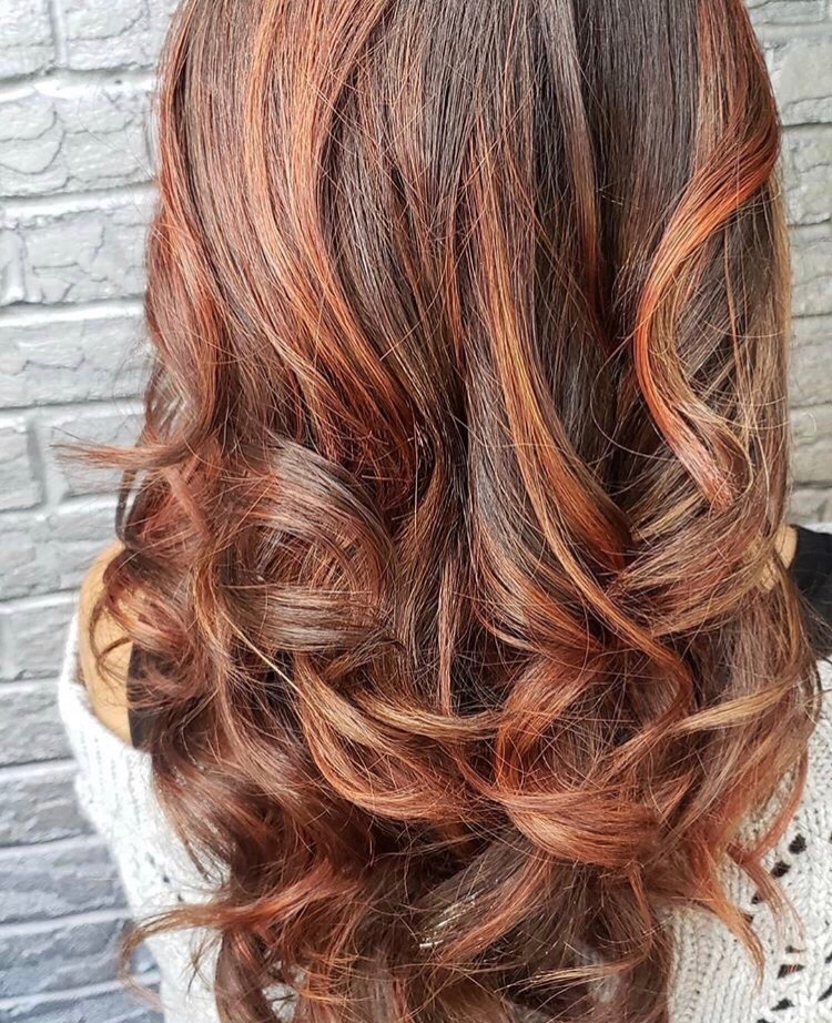 My hair stylist is the best! #red #rosegold #balayage #fringehairandnailstudio  #harrisburgpa #love