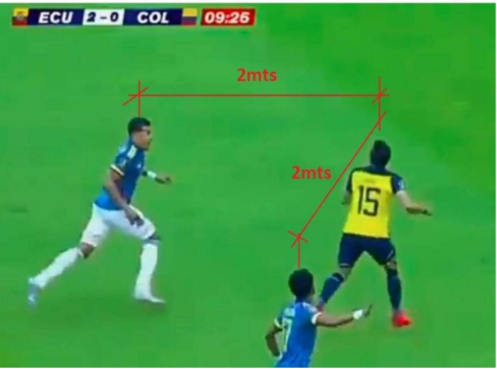 AlvarezMorenoC's tweet photo. Hay que ver el lado positivo de la derrota contra Ecuador. Al menos el equipo Colombiano cumplio con uno de los pilares de los  protocolos de bioseguridad en Quito: Distanciamiento fisico! https://t.co/ZqGiGcjala