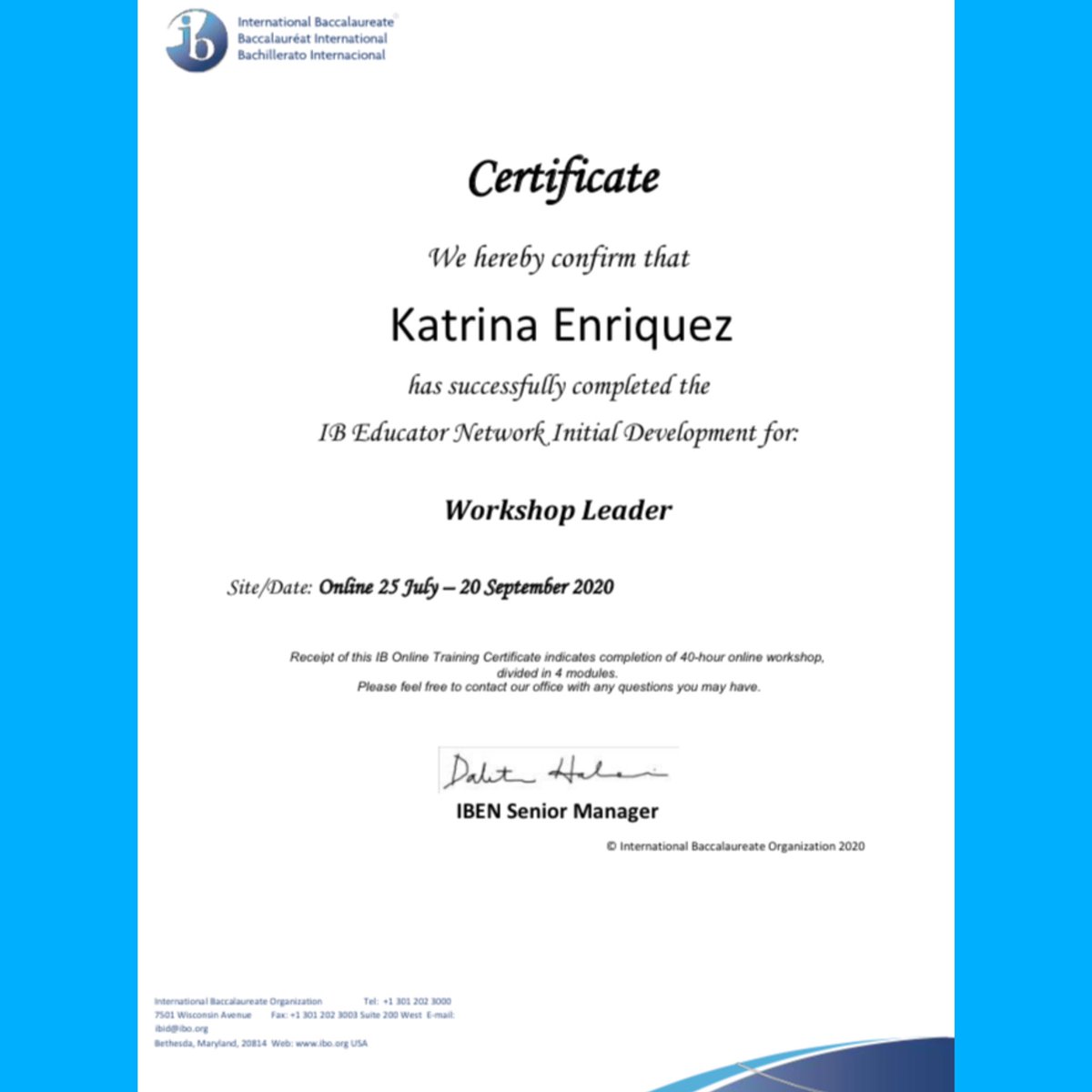 It’s official, I’m an #IBEN member! Can’t wait to lead my first workshop and spread passion for <a href="/iborganization/">International Baccalaureate</a> and <a href="/ibpyp/">IB PYP</a> with my fellow educators! So excited to have met one of my biggest #teachergoals