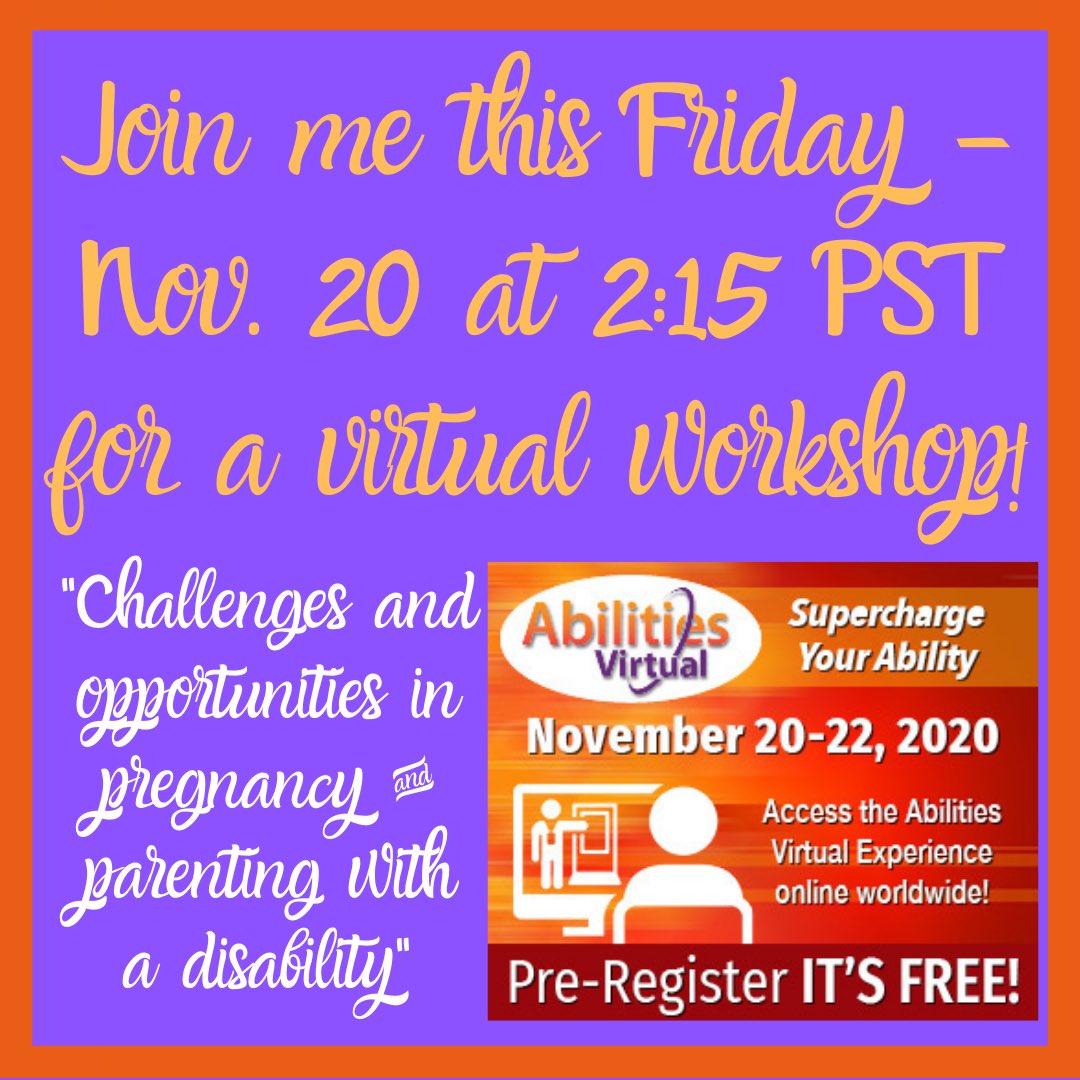 I’m excited to participate in the <a href="/AbilitiesExpo/">Abilities Expo</a> Virtual Experience this weekend! Register for free at my personal link here: abilities.com/virtual/regist…