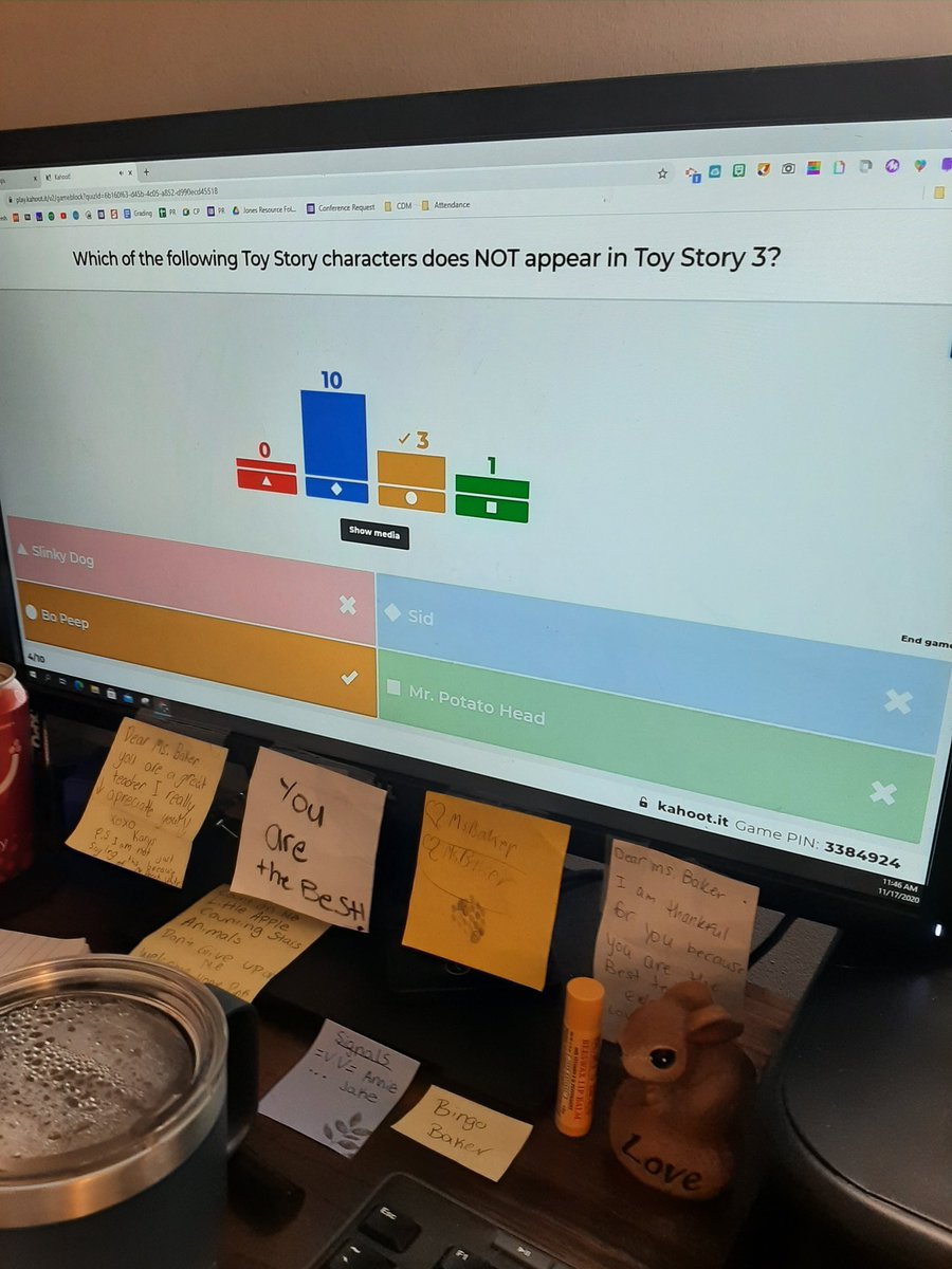 its_missbaker's tweet photo. 4th grade's favorite Friends &amp; Fun activity? Kahoot! Today we took a Pixar trivia quiz @JonesESAACPS @AACountySchools #AACPSAwesome https://t.co/mXPoU8JD18