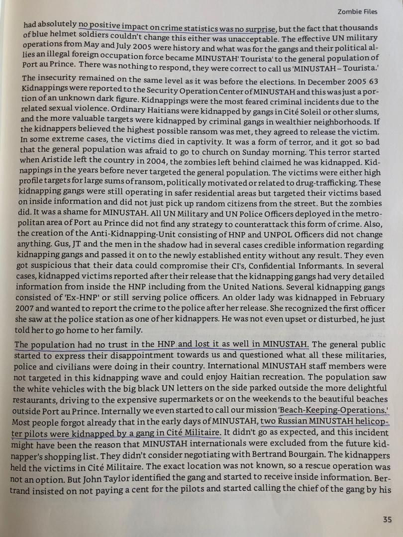 Stanleylucas01's tweet photo. Pour comprendre l’insécurité en #Haïti il faut étudier les conséquences de la dissolution de l’armée, la création des gangs par #JeanBertrandAristide https://t.co/df7atTQDG7 et analyser la récupération des gangs #lavalas par #RenePreval comme le décrit ces pages de #ZombieFiles https://t.co/OaoF7RJuCd
