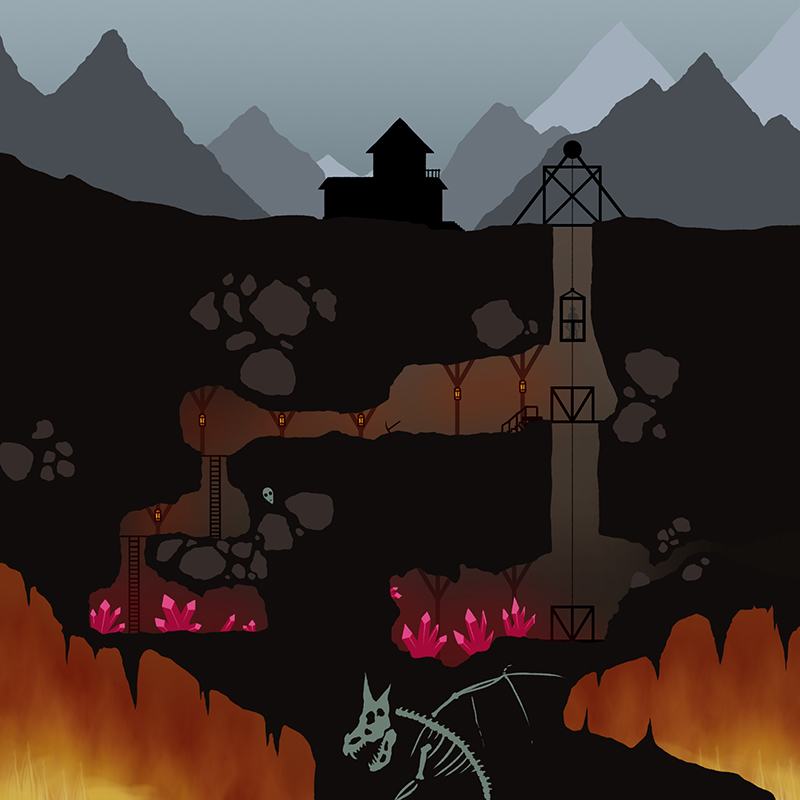 WolfDrakeStudio's tweet photo. Day 17 of Mapvember. Today's prompt was "Fire". Digging deep in search of elusive and rare Firecrystals, the miners above can't even imagine that those are powered by the fiery core of the world - and that they are so close to its peril.
#mapvember #mapvember2020 https://t.co/ShWBd1yujk