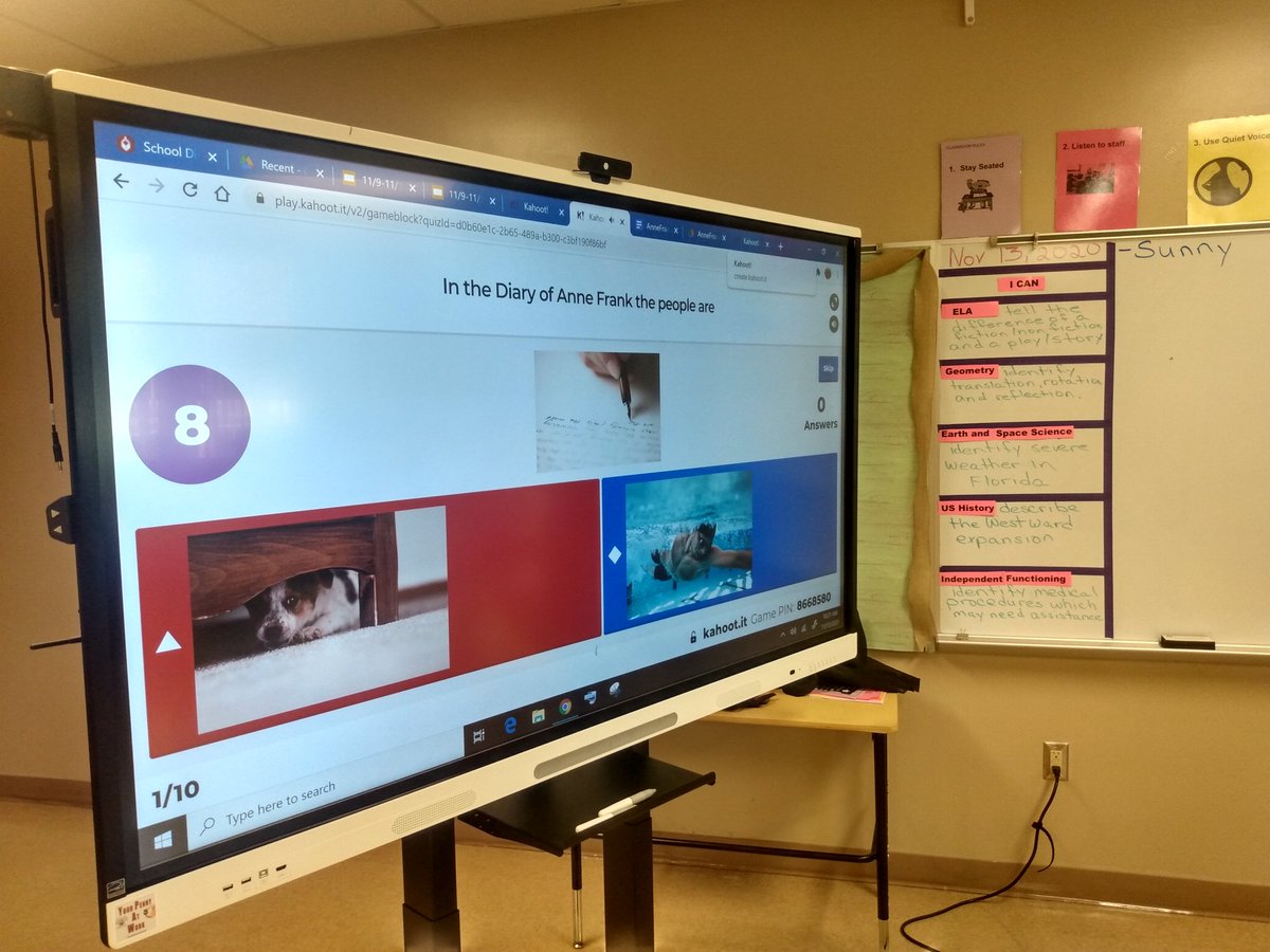 Dr_Corcoran's tweet photo. Ms. Jakob creates a Kahoot with picture choices to review content &amp; engage students! @BryanMRussell @mgbongiovi @RoyalPalm_RPS @southPbcsd @SommerPBCSD https://t.co/CqqzTBJayt