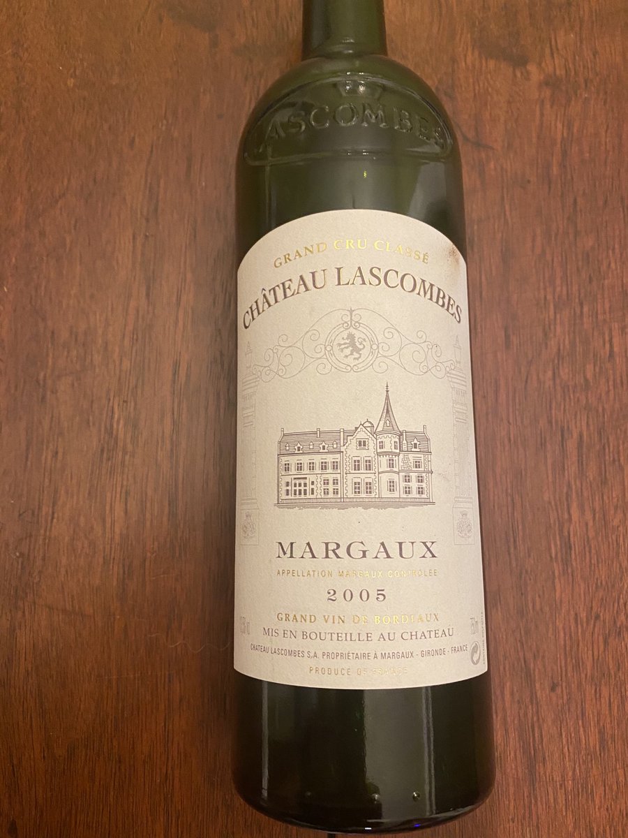 erdoctorb's tweet photo. Chateau Lascombes 2005 purchased on futures 2006 opened w dinner yesterday at the top of its game still terrific today A great value Buy this or the 2009, 2010, 2015 or 2016 and be thrilled for years to come Sadly this was the last bottle of my case 😞 https://t.co/tEb4I3k446
