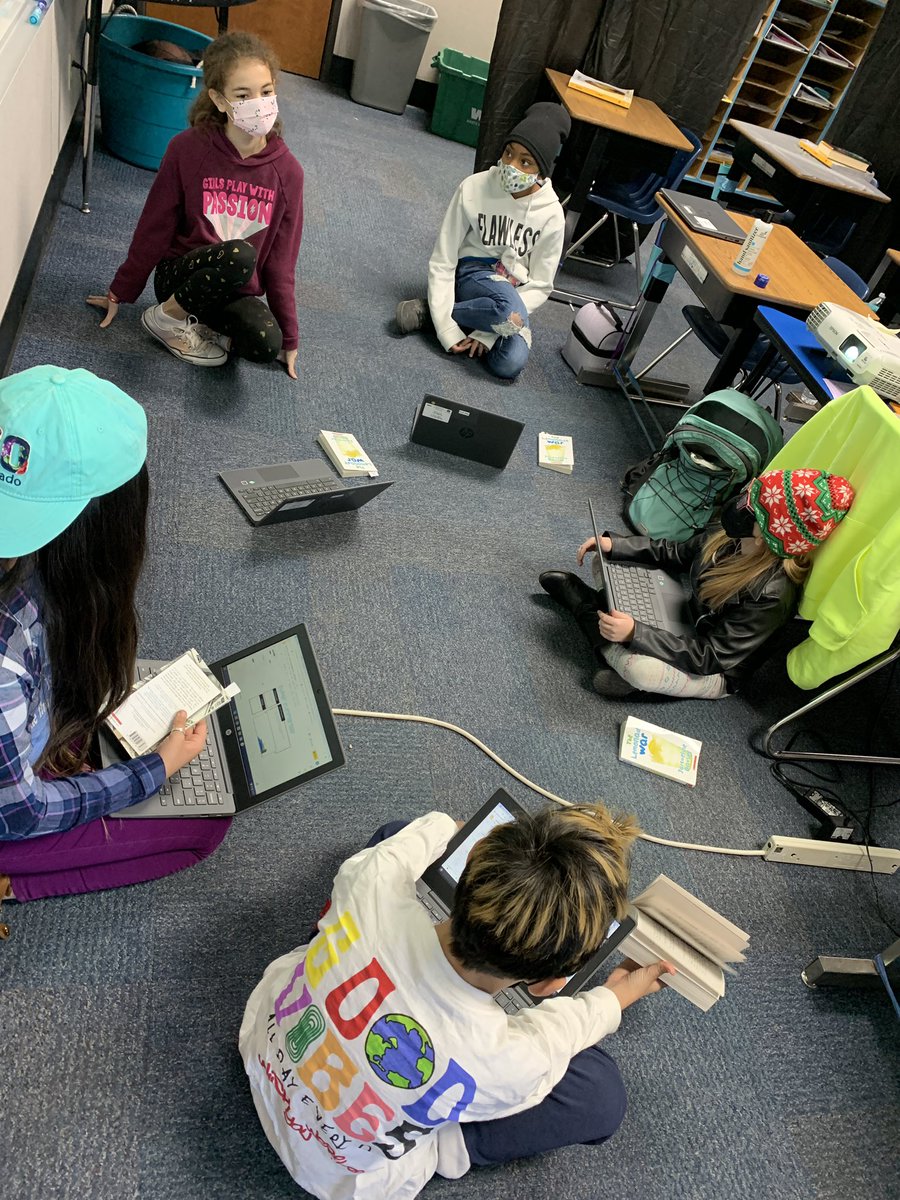 Ms_Scoggin's tweet photo. We had our first student-led book club meetings today. I was so impressed by the discussions that were had about the chapters we read yesterday! 📚 https://t.co/DkS2fN72MU