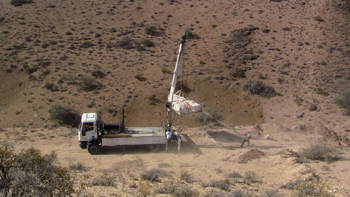 We jacketed the entire bone bed, about 5 tons of rocks and bones ready to go to the prep lab.