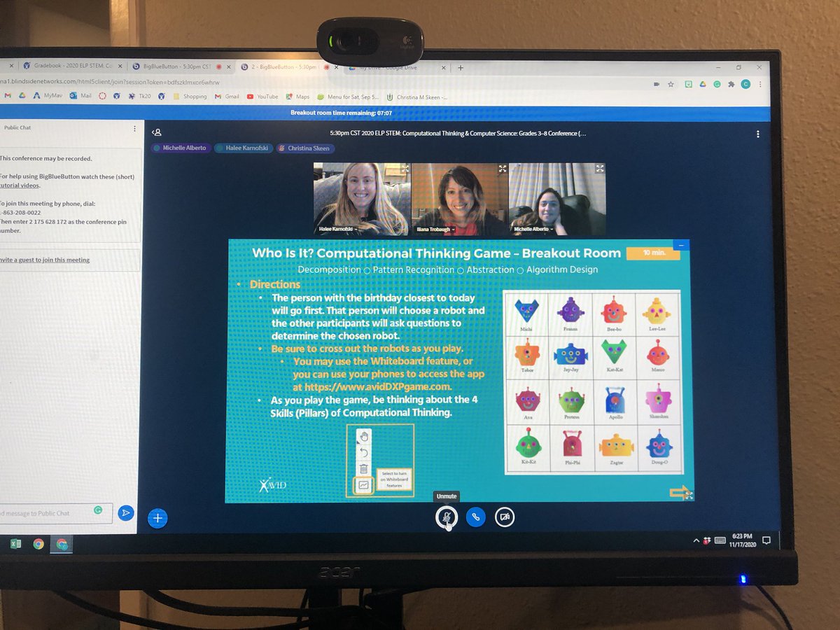 ChristinaSkeen's tweet photo. Our #AVID ELP STEM participants playing a computational game in breakout rooms. #AVIDSTEM @valeriekisdpd @DaskalosDouglas https://t.co/gzzaip0zod