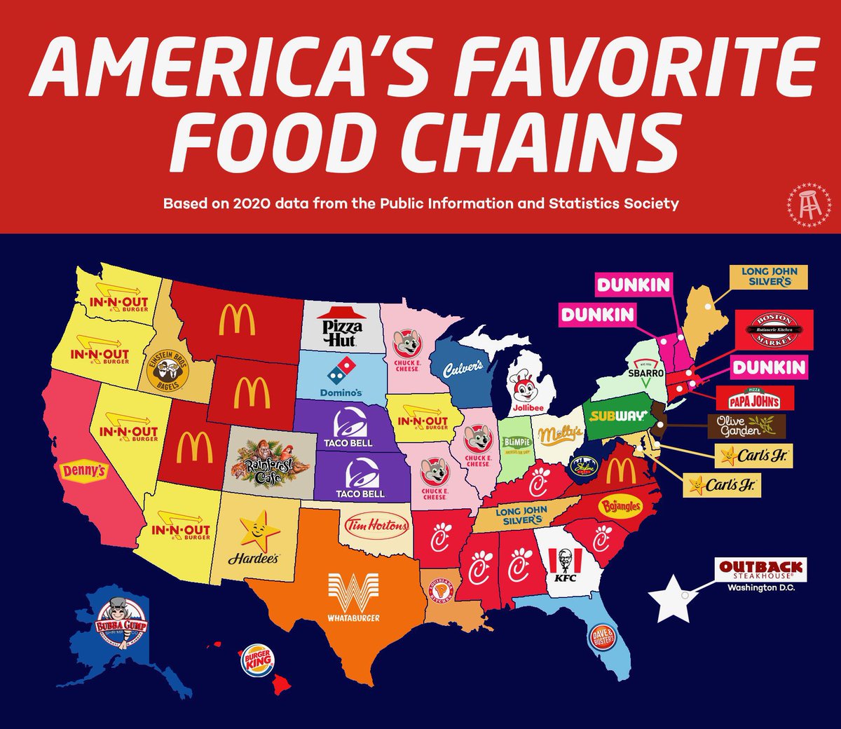 The Geography of Fast Food Preferences in the United States #geography #fastfood