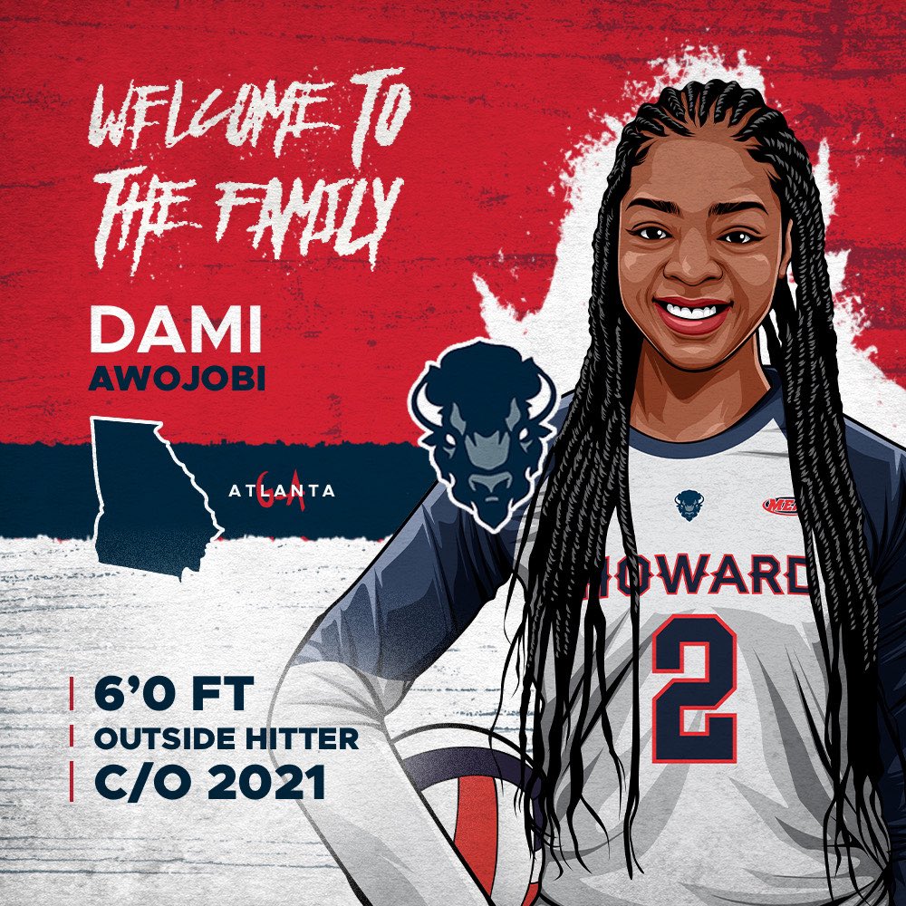HUBisonVB's tweet photo. ๐จSIGNED๐จ Letโs welcome Dami Awojobi to the Bison Family!
๐๐ #HowardVB #2021 https://t.co/0XynbdVPGh