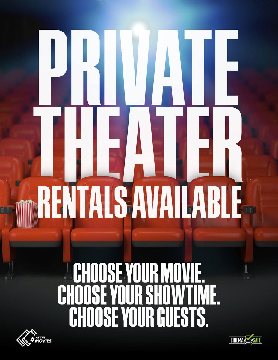Come check out a Premiere Private Rental at your #CinemaSafe Premiere Cinemas location! Rentals start at $100+tax for up to 20 guests! For More info or to Book click HERE ▶️ buff.ly/3jJTP18