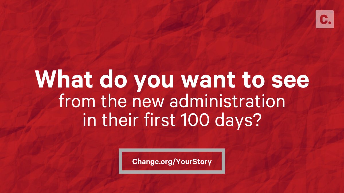 Change doesn't end on Election Day. Now is the time to speak up!
Submit a video of what you want to see the new administration focus on in its first 100 days: https://t.co/9aJLfiz2zQ https://t.co/p2twCyHP8f
