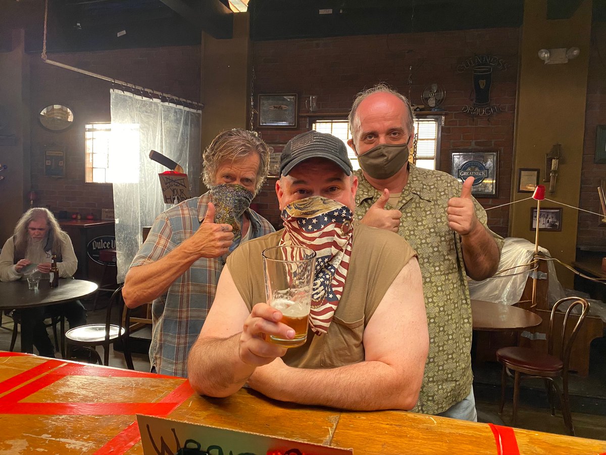 mpmcg80's tweet photo. New episodes of @SHO_Shameless premiere Sunday, December 6th on @Showtime?! Weโll drink to that!! @WilliamHMacy @Jim515 @Mike_Cochrane #AlibiRoom #WearAMask #Season11 ๐บ https://t.co/Qlrewijsi4