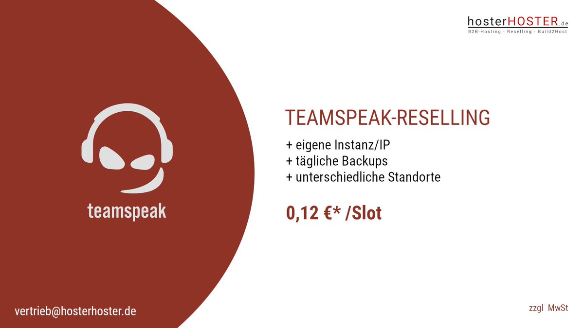 hosterHOSTER1's tweet photo. Du möchstest dich als #Hoster abheben? Dann solltest du #Teamspeak #Server vermieten. 
Mit uns bekommst du einen erfahrenen, starken Partner, der dir kosteneffizient Server an unterschiedlichen Standorten anbieten kann. 

Schreibe uns noch heute! 📬

https://t.co/Ycee6GuYP2 https://t.co/yF6PN2dqaM
