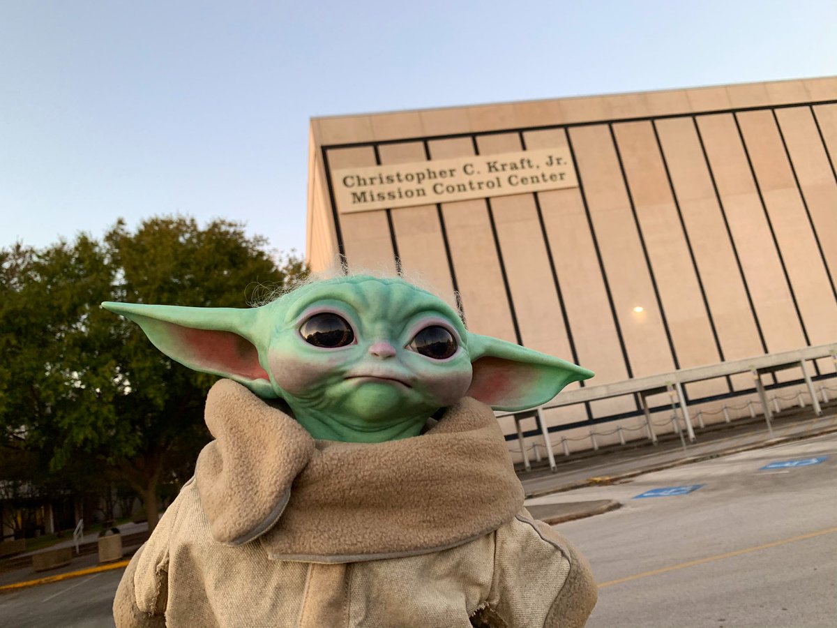 Last week I went to work to support the crew during CDRA maintenance. It was also  #takeTheChildToWorkDay, Baby Yoda spent a day at Mission Control. We’ll post the photo in this thread. (1/?) #TheMandalorian    #sideshowcollectible @collectsideshow