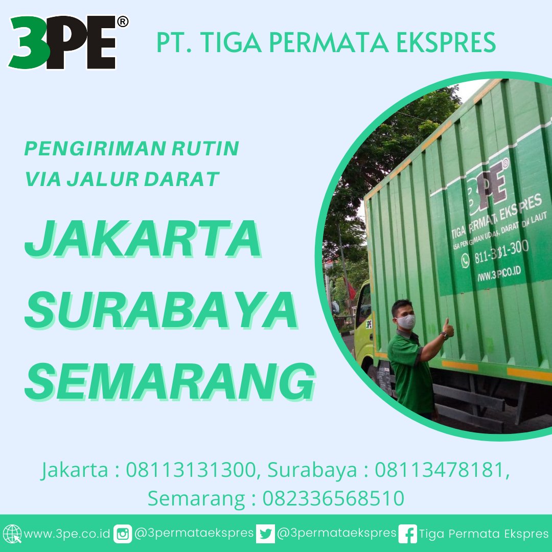 3permataekspres's tweet photo. Melayani pengiriman barang konsolidasi rute Jakarta, Surabaya, Semarang via jalur darat. Kunjungi website kami di https://t.co/MXTIO0jMz6.

#jasapengiriman #kirimbarang #jasaekspedisi #cargo #airfreight #pengirimanbarang https://t.co/mjyuG8CUSs