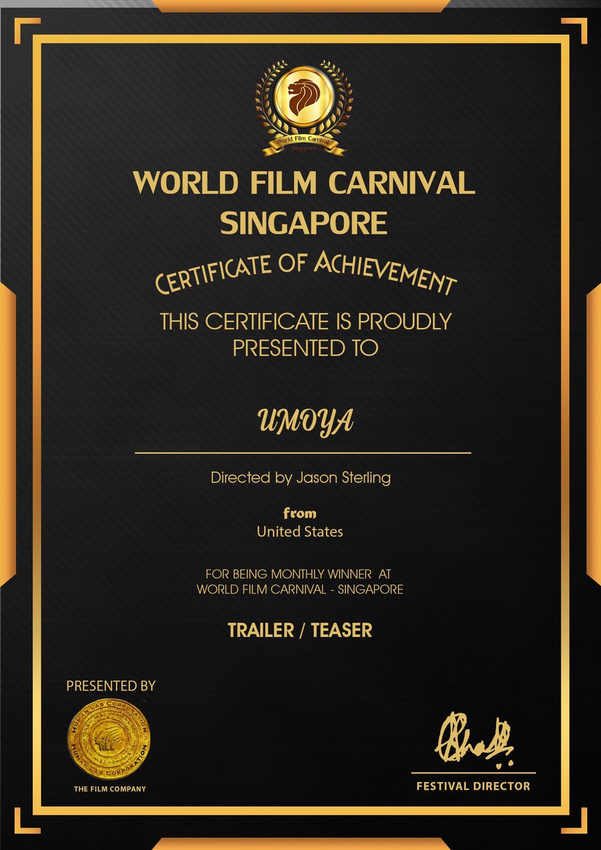 JSFilms3's tweet image. UMOYA WINS 7 FILM AWARDS IN SINGAPORE!!!    The Awards are climbing as the UMOYAMANIA is beginning to grow around the world! UMOYA took top honors again with winning 7 Awards at the WORLD FILM CARNIVAL in Singapore! We would like to thank WFC for this privilege.