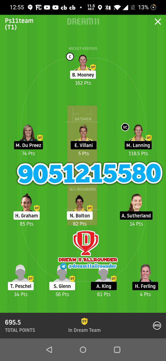 Dream11allroun2's tweet photo. #WBBL06
#WBBL2020 #Cricket #fantasy #FantasyCricket #Dream11 #dream11Prediction #MyTeam11 #womenscricketmonth #mswvshbw #hbwvsmsw #mswhbw #hbwmsw
https://t.co/zOt1Nyh2ex https://t.co/7nyVKFB4VI