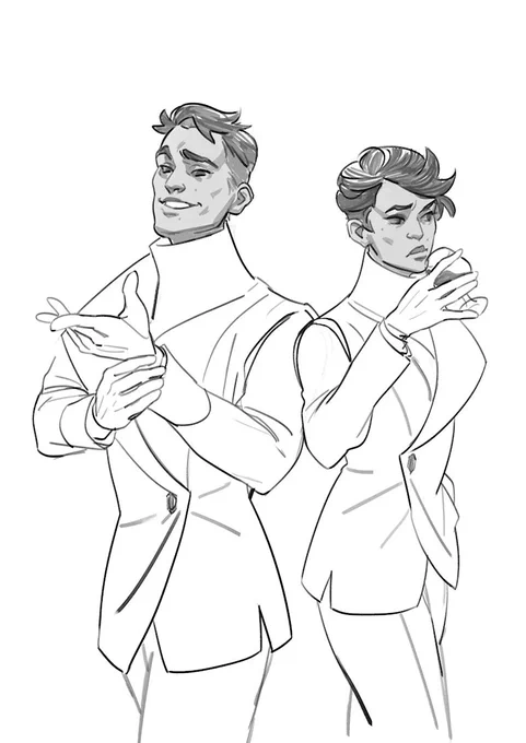 Did these quick sketches of the evil twins, Yasmin and Nathan Helfont, main antagonists from my homebrew Call of Cthulhu campaign. Maybe I'll turn this in a full illustration later. 