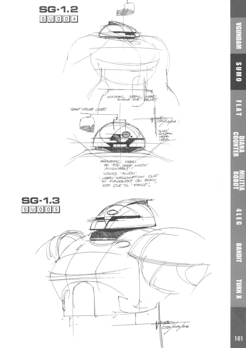 The base idea & design of the SUMO was initially proposed for the Turn A Gundam itself but rejected due to its bulkiness. Syd Mead was allowed to repurpose and fine-tune the design to create the SUMO we know today. https://twitter.com/feezy_feez/status/1257447655057297409