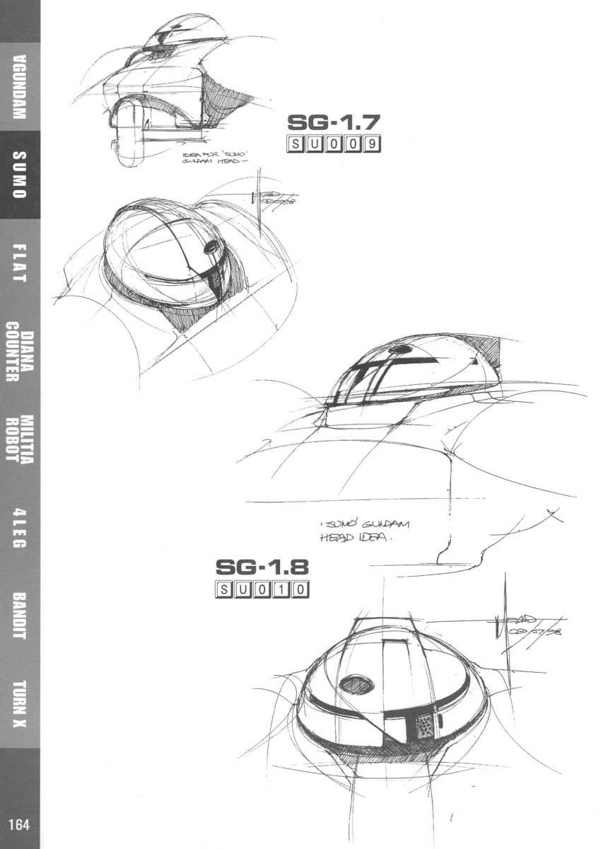 The base idea & design of the SUMO was initially proposed for the Turn A Gundam itself but rejected due to its bulkiness. Syd Mead was allowed to repurpose and fine-tune the design to create the SUMO we know today. https://twitter.com/feezy_feez/status/1257447655057297409