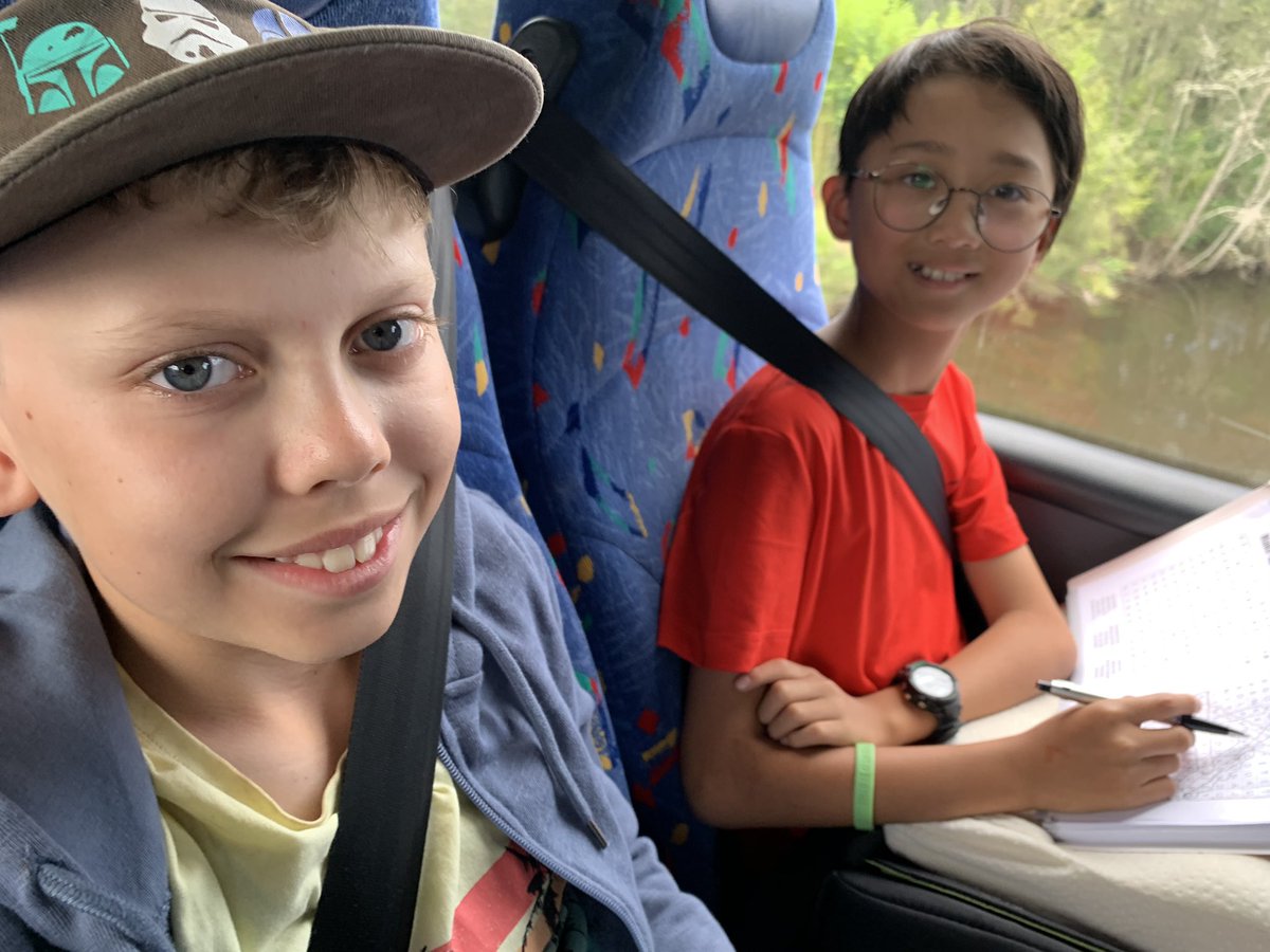 MissGSwift's tweet photo. All tuckered out on our way home! #stage3camp2020 @Sherwood_Grange https://t.co/BcT0ySJ4D4