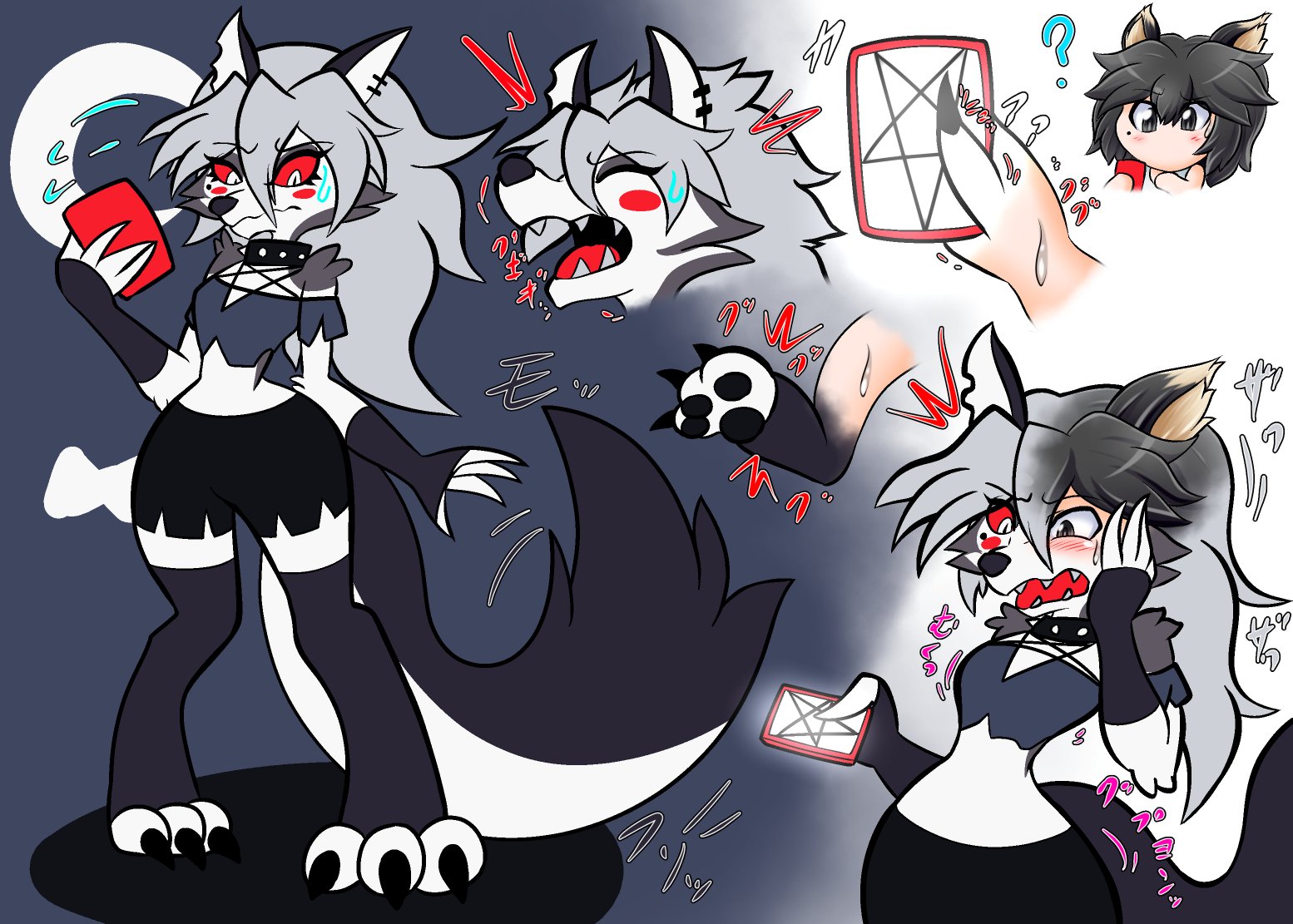 ナゲ犬 休憩中resting ヘルヴァボスのルナねぇさん化ナゲ 久しぶりの絵柄変化